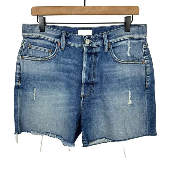 Boyish by HER NWT The Owen Mercy Island Denim Distressed Button Fly Jean Shorts - Picture 1 of 4